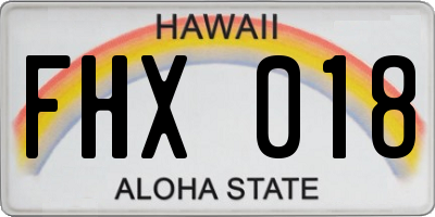 HI license plate FHX018