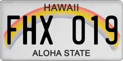 HI license plate FHX019