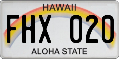 HI license plate FHX020