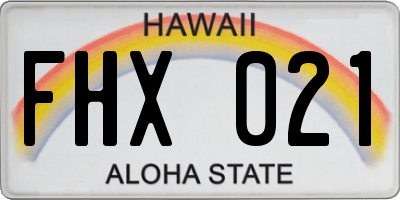HI license plate FHX021