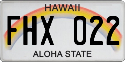 HI license plate FHX022