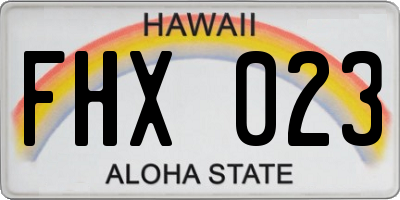 HI license plate FHX023
