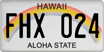 HI license plate FHX024