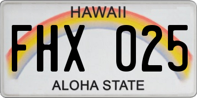 HI license plate FHX025
