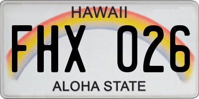 HI license plate FHX026