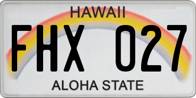 HI license plate FHX027