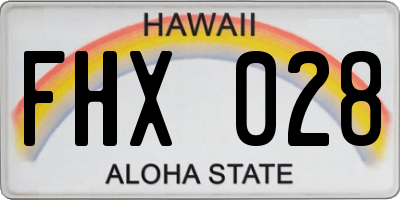 HI license plate FHX028