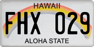 HI license plate FHX029