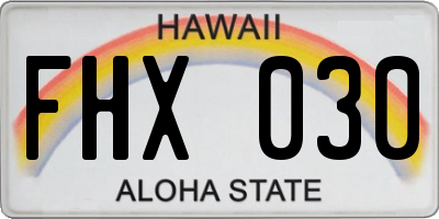 HI license plate FHX030