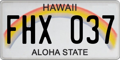 HI license plate FHX037