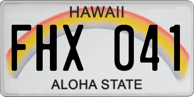 HI license plate FHX041