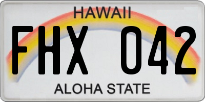 HI license plate FHX042