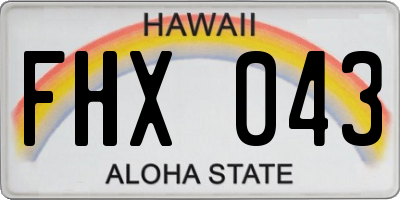 HI license plate FHX043