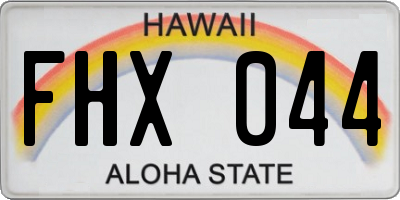 HI license plate FHX044