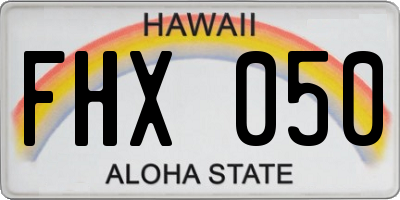 HI license plate FHX050