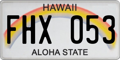 HI license plate FHX053