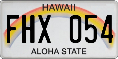 HI license plate FHX054