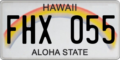 HI license plate FHX055