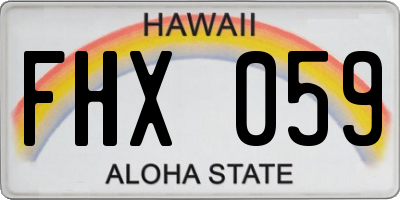 HI license plate FHX059