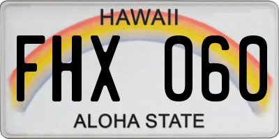 HI license plate FHX060