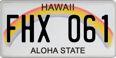 HI license plate FHX061