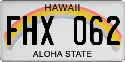 HI license plate FHX062