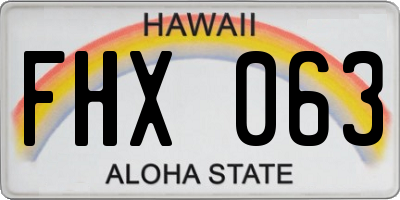 HI license plate FHX063