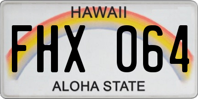 HI license plate FHX064