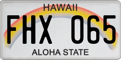 HI license plate FHX065