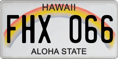 HI license plate FHX066