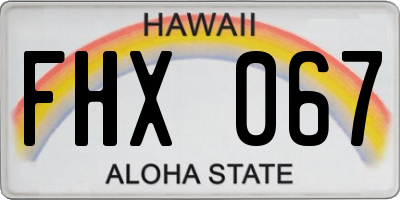HI license plate FHX067