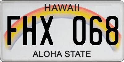 HI license plate FHX068