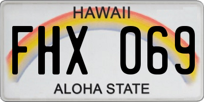 HI license plate FHX069