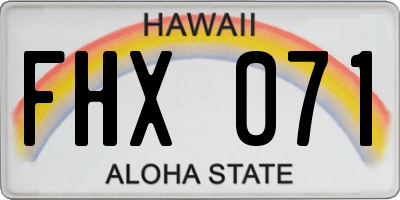 HI license plate FHX071