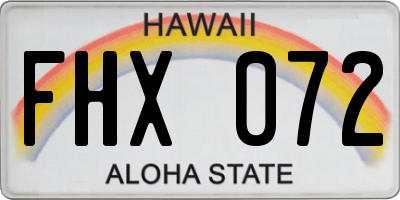 HI license plate FHX072