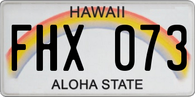 HI license plate FHX073