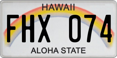 HI license plate FHX074