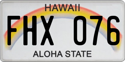 HI license plate FHX076