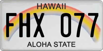 HI license plate FHX077