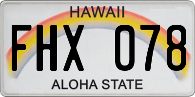 HI license plate FHX078