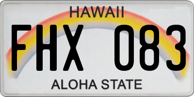 HI license plate FHX083