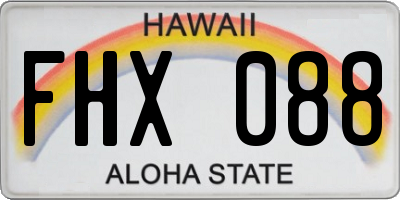 HI license plate FHX088