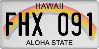 HI license plate FHX091