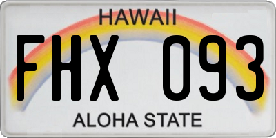HI license plate FHX093