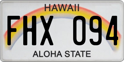 HI license plate FHX094