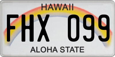 HI license plate FHX099