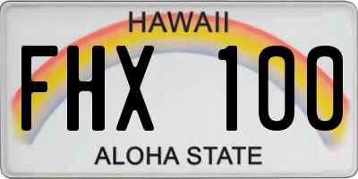 HI license plate FHX100