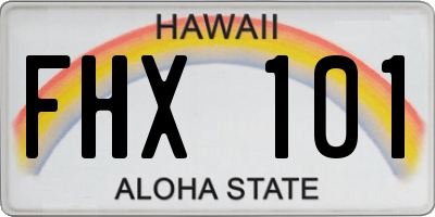 HI license plate FHX101