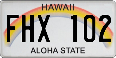 HI license plate FHX102