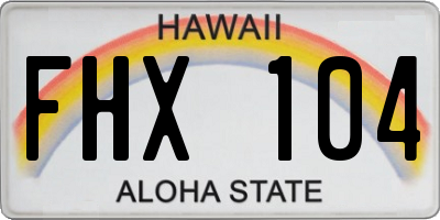 HI license plate FHX104